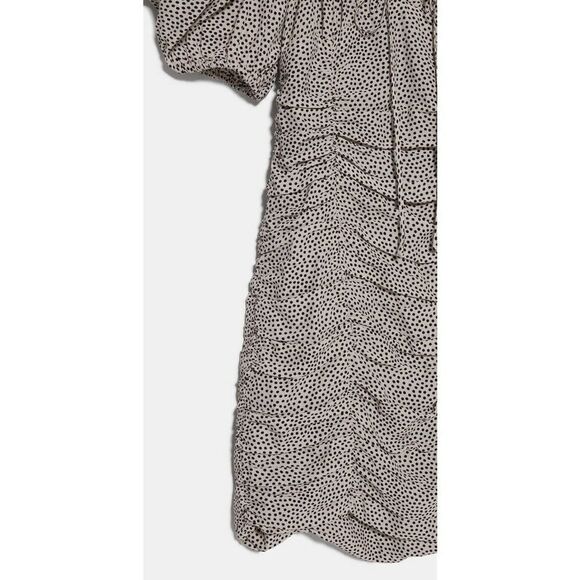 Zara Draped Polka Dot Dress - Picture 5 of 6
